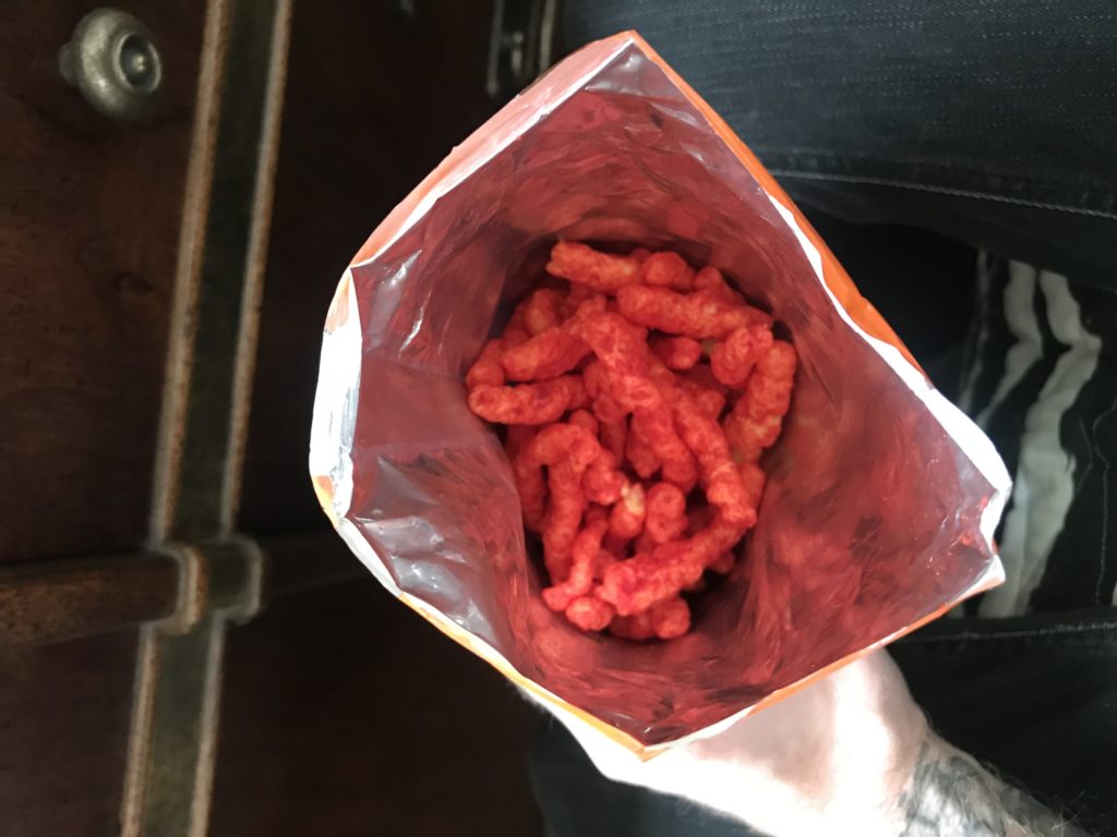 Open Bag of Flaming Hot Cheetos